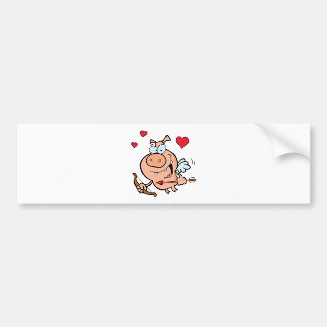 Flying Pig mit Bow und Pfeil Autoaufkleber (Vorne)