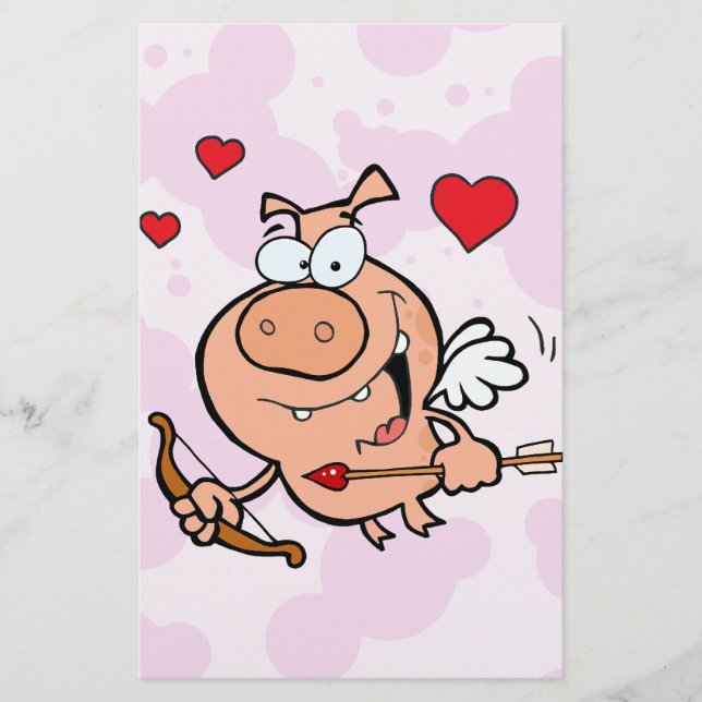 Flying Pig mit Bow und Pfeil Briefpapier (Vorderseite)