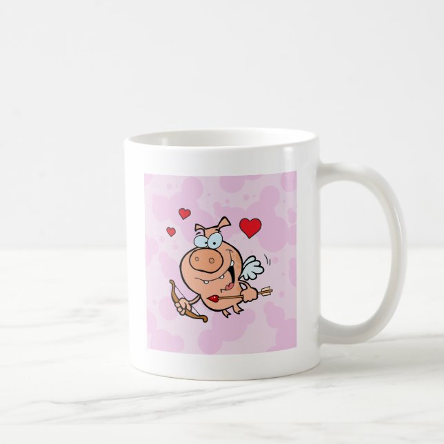 Flying Pig mit Bow und Pfeil Kaffeetasse (Rechts)