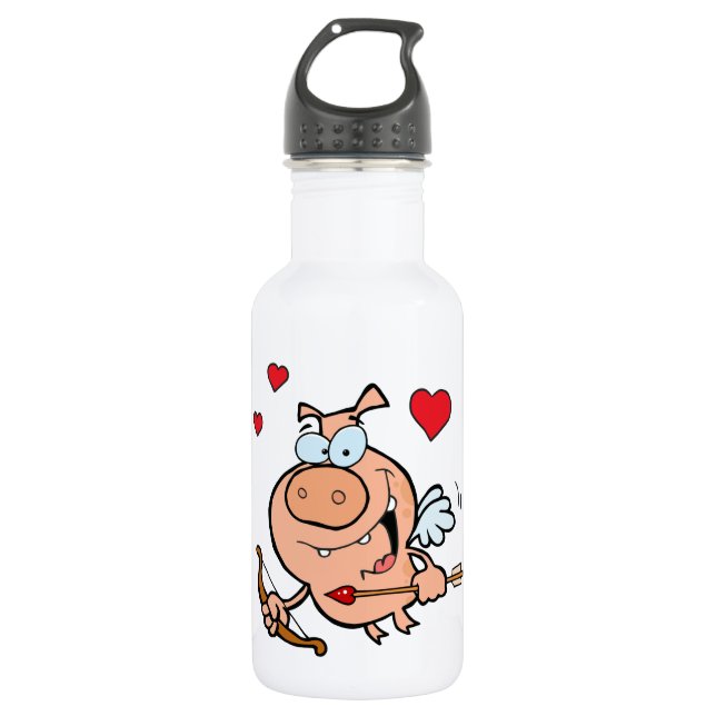 Flying Pig mit Bow und Pfeil Trinkflasche (Vorderseite)