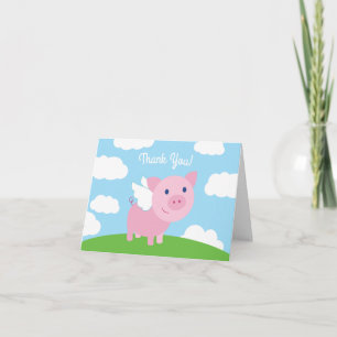 Flying Pig Niedlich Vielen Dank 1. Geburtstagskart Karte