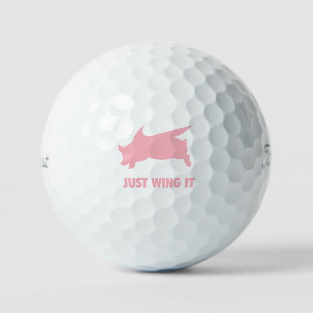 Flying Pig nur mit Golf Balls Golfball (Vorderseite)