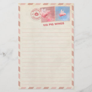 Flying Pig Postage Stationery Briefpapier