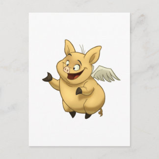 Flying Pig Postkarte