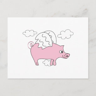 Flying Pig Postkarte