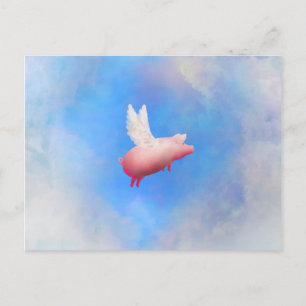 Flying Pig Postkarte