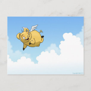 Flying Pig Postkarte