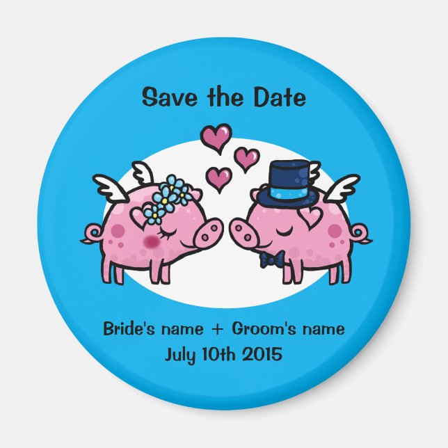 Flying Pig Save the Date Magnet (Vorne)