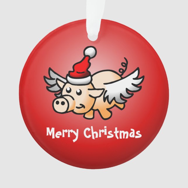 Flying Pig Weihnachten Acrylschmuck Ornament (Vorderseite)