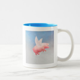 Flying Pig Zweifarbige Tasse