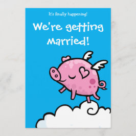 Flying Piggy Hochzeit laden Einladung