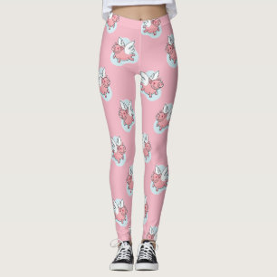Flying Pigs L Chinese New Year Zodiac Choose Color Leggings