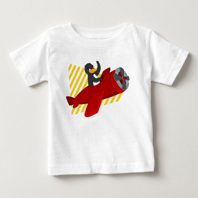 Flying Pinguin Cartoon Baby T - Shirt (Vorderseite)