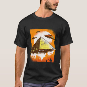 Flying Pyramid Ägypten Ufo Verschwörung Illuminati T-Shirt