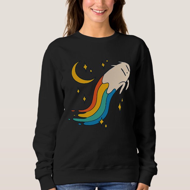 Flying Rainbow Cat Meme Cat Emo Soft Grunge EGirl Sweatshirt (Vorderseite)