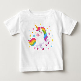 Flying Rainbow Unicorn With Stars Baby T-shirt