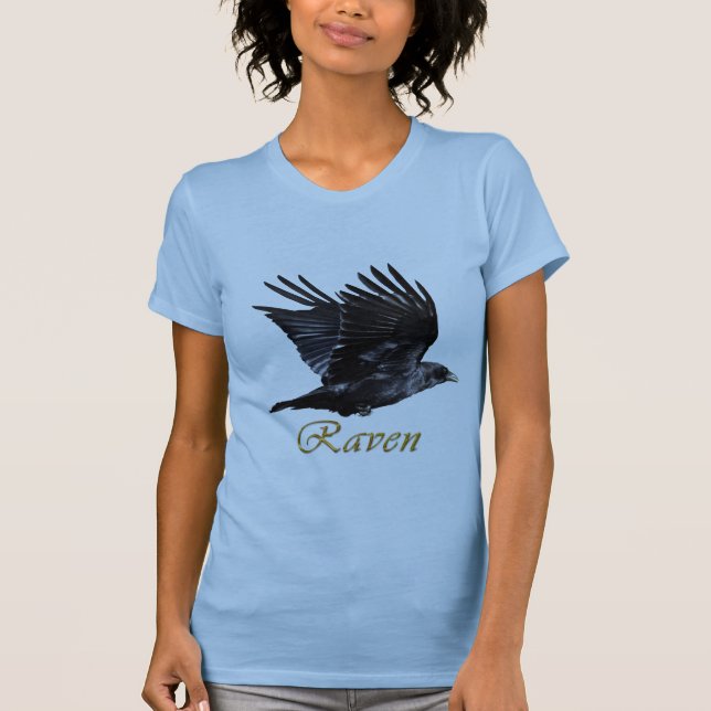 Flying Raven Corvid Bird-Lover T - Shirt (Vorderseite)