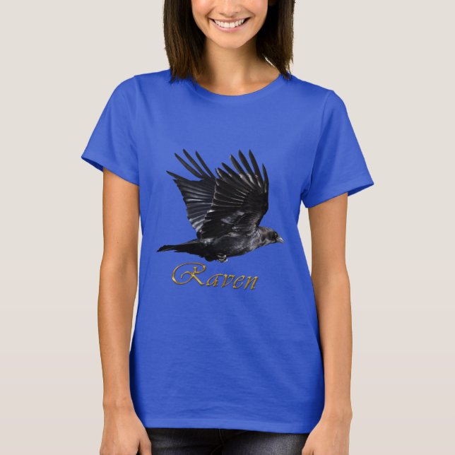 Flying Raven Corvid Bird-Lover T - Shirt (Vorderseite)