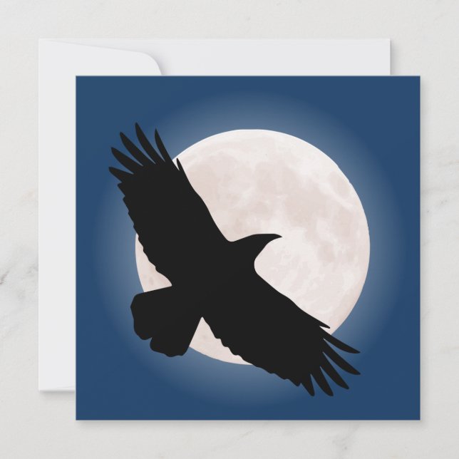 Flying raven mit dem Mond dahinter (Vorderseite)