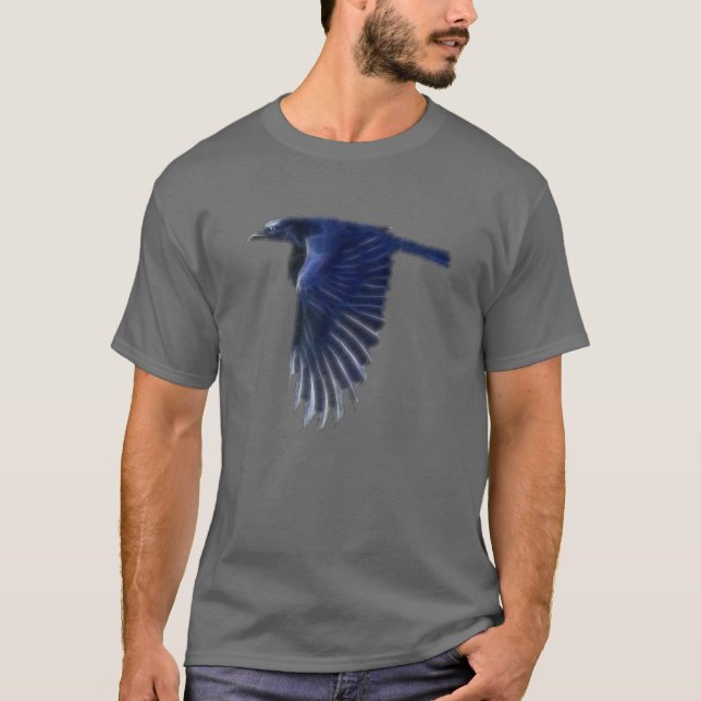 Flying Raven Wildlife Art Shirt (Vorderseite)