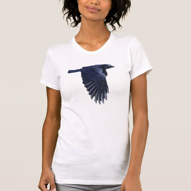 Flying Raven Wildlife Art Shirt (Vorderseite)