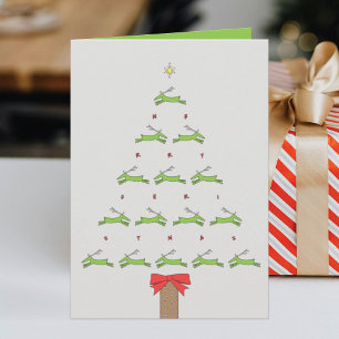 FLYING REINDEER CHRISTMAS KARTE