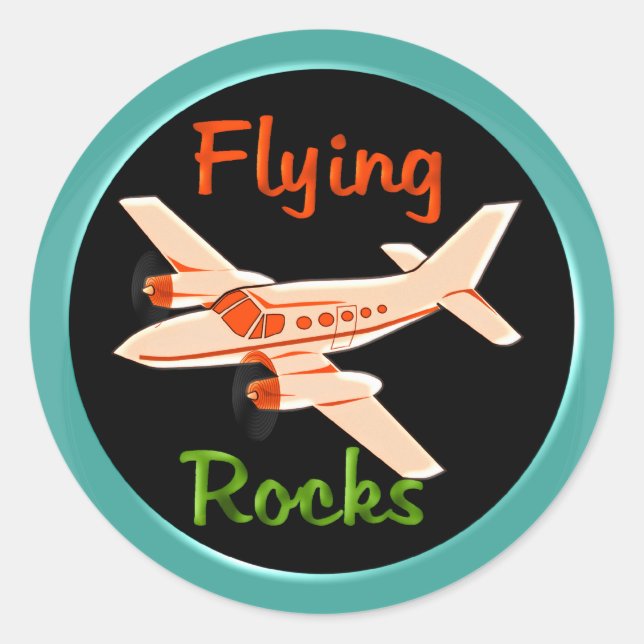 Flying Rocks Runder Aufkleber (Vorderseite)