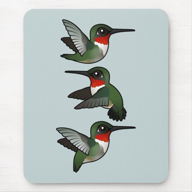Flying Ruby-throated Hummingbird Mousepad (Vorne)