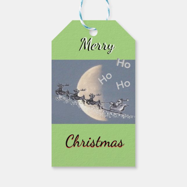 Flying Santa Christmas Gift Tags Geschenkanhänger (Rückseite)