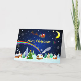 Flying Santa Claus mit Crescent Moon Karte
