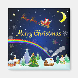 Flying Santa Claus mit Crescent Moon Magnet
