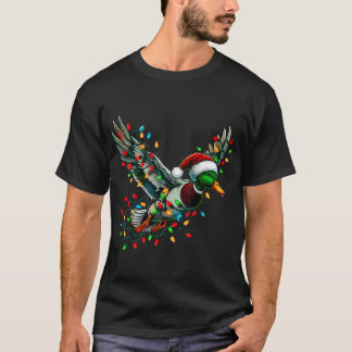 Flying Santa Duck mit Weihnachtslicht Jagd Se T-Shirt