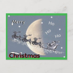 Flying Santa in Rentier-Schlitten Weihnachtspostka Feiertagspostkarte