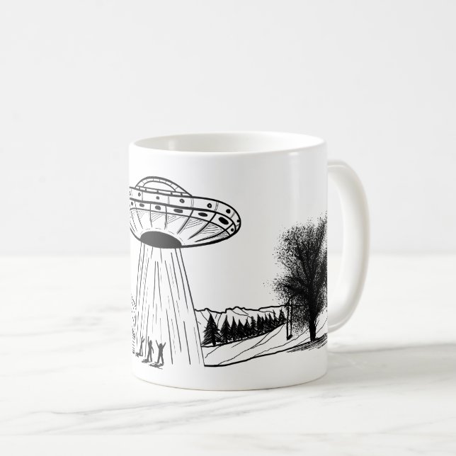 Flying Saucer Außerirdischen und Ufos Kaffeetasse (VorderseiteRechts)