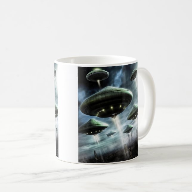 Flying Saucer Invasion Kaffeetasse (VorderseiteRechts)