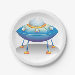 Flying Saucer UFO Pappteller