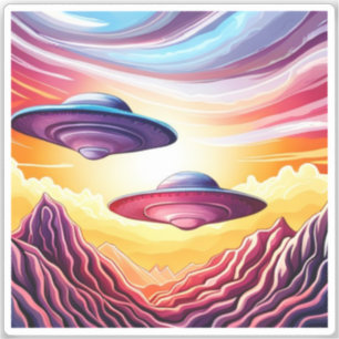 Flying Saucerys Vinyl Stickers Aufkleber