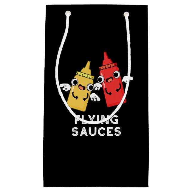 Flying Sauces Funny Food Pub Dark BG Kleine Geschenktüte (Vorderseite)