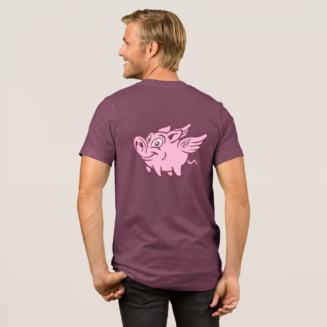 Flying-Schweine für benutzerdefinierten Text Tri-Blend Shirt (Rückseite voll)