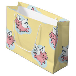 Flying Schweine New Baby Yellow L Geschenktasche Große Geschenktüte