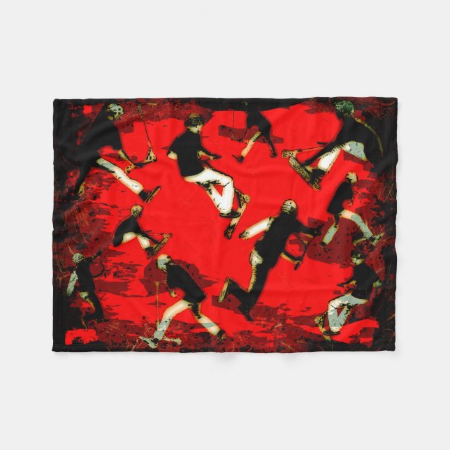 Flying Scooter Mania - Stunt Scooter-Tricks Fleecedecke (Vorderseite (Horizontal))