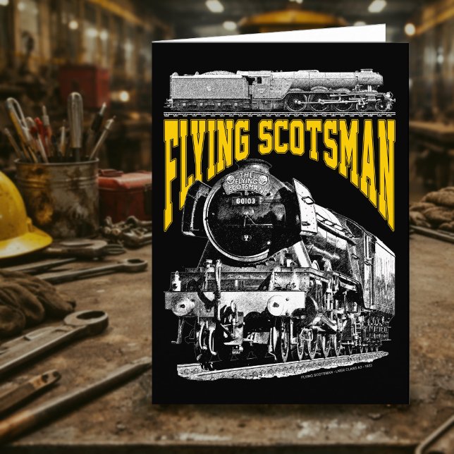 Flying Scotsman 1923 LNER Train. Steam Locomotive. Dankeskarte (Flying Scotsman 1923 LNER Train. Steam Locomotive. Thank You Card)