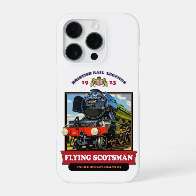 Flying Scotsman 4472 Steam Locomotive Retro Poster iPhone Hülle (Rückseite)