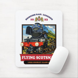 Flying Scotsman 4472 Steam Locomotive Retro Poster Mousepad