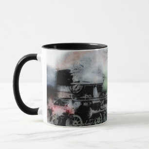 Flying Scotsman-Dampflok-Grunge-Keramikbecher Tasse