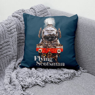 Flying Scotsman – Dampflokomotive-Illustration Kissen