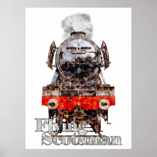 Flying Scotsman – Dampflokomotive-Illustration Poster