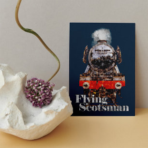 Flying Scotsman – Dampflokomotive-Illustration Postkarte