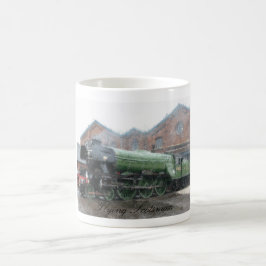 Flying Scotsman Dampfzug Ölmalerei Kaffeetasse