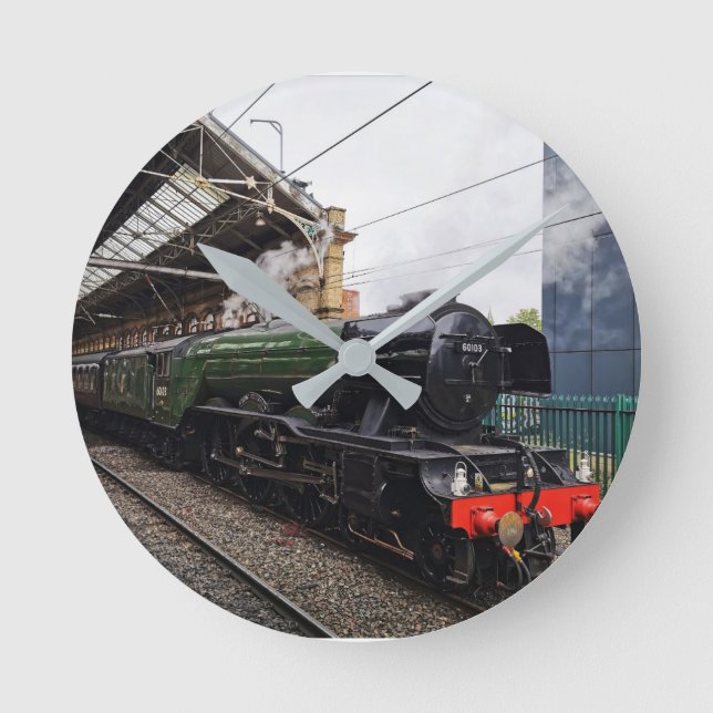 Flying Scotsman Runde Wanduhr (Vorderseite)